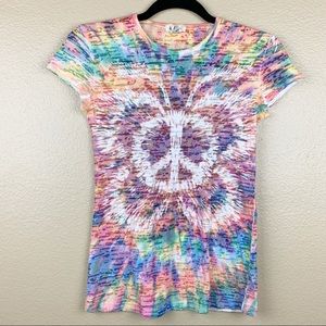 Love Rocks Burnout Tie Dye Peace Symbol Butterfly